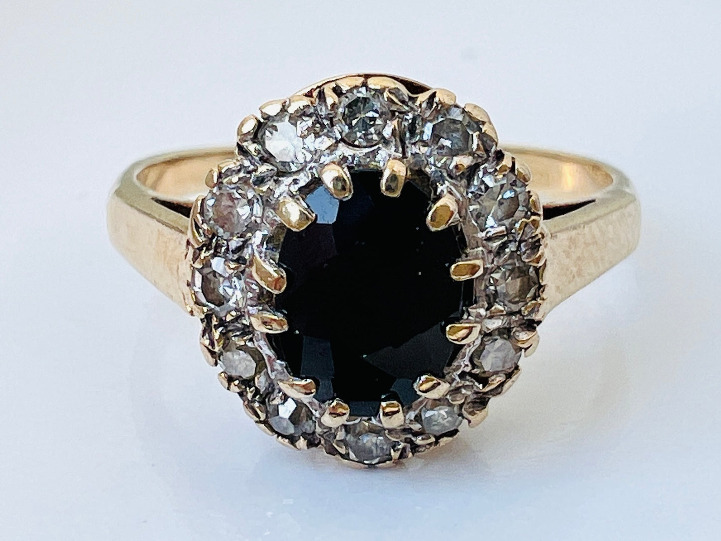 Vintage 9ct Gold Sapphire & Diamond Ring