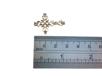 9ct Gold Diamond Cross Filigree Pendant