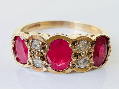 9ct Gold Ruby & Diamond Ring