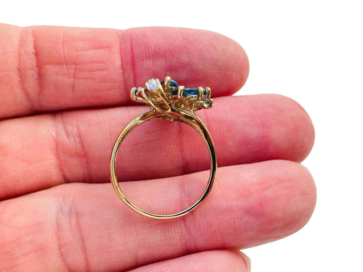9ct Gold Topaz & Diamond Ring