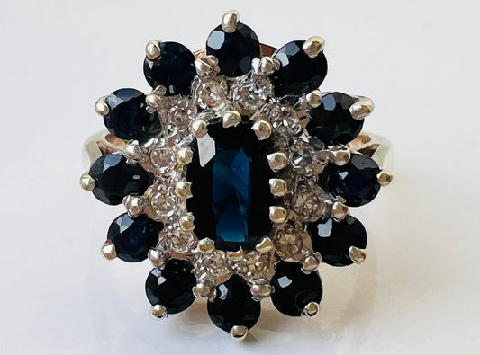 9ct Gold Sapphire & Diamond Ring