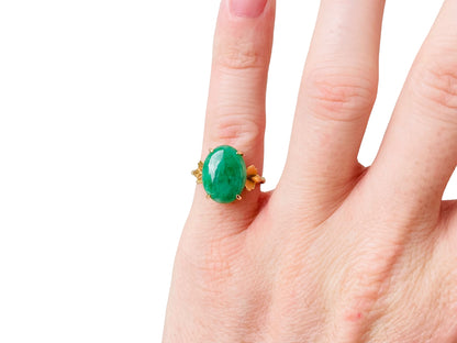 Vintage 14ct Gold Jade Ring