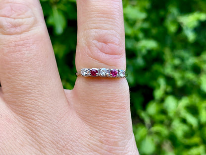 18ct Gold Ruby & Diamond Ring