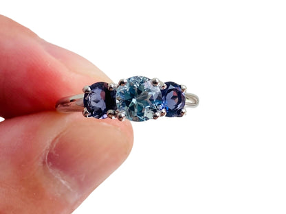 9ct Gold Aquamarine & Tanzanite Ring