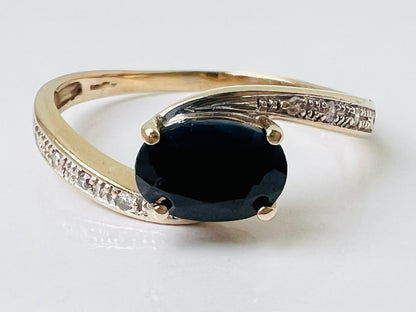 9ct Gold Sapphire & Diamond Ring