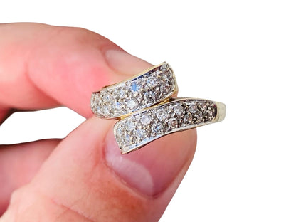 9ct Gold Diamond Crossover Ring