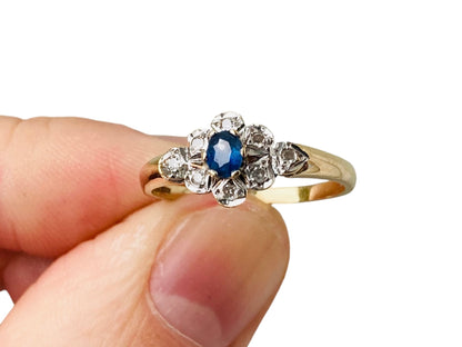 9ct Gold Sapphire & Diamond Ring