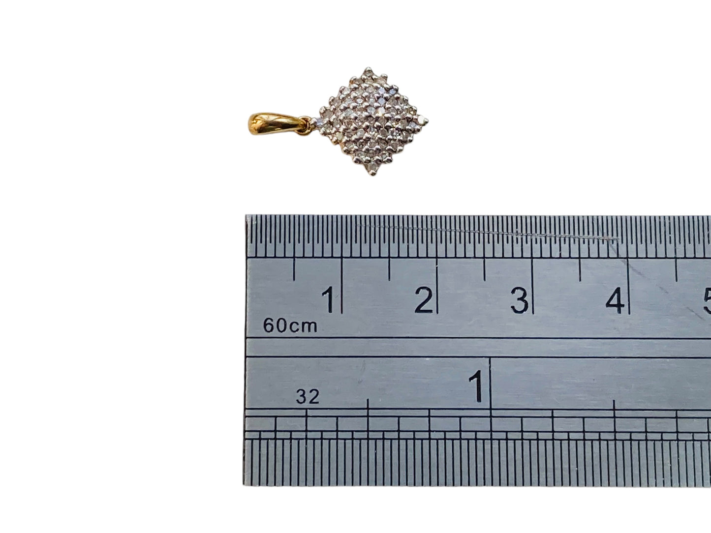 9ct Gold Diamond Cluster Pendant