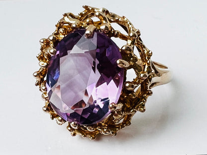 Vintage 9ct Gold Amethyst Ring