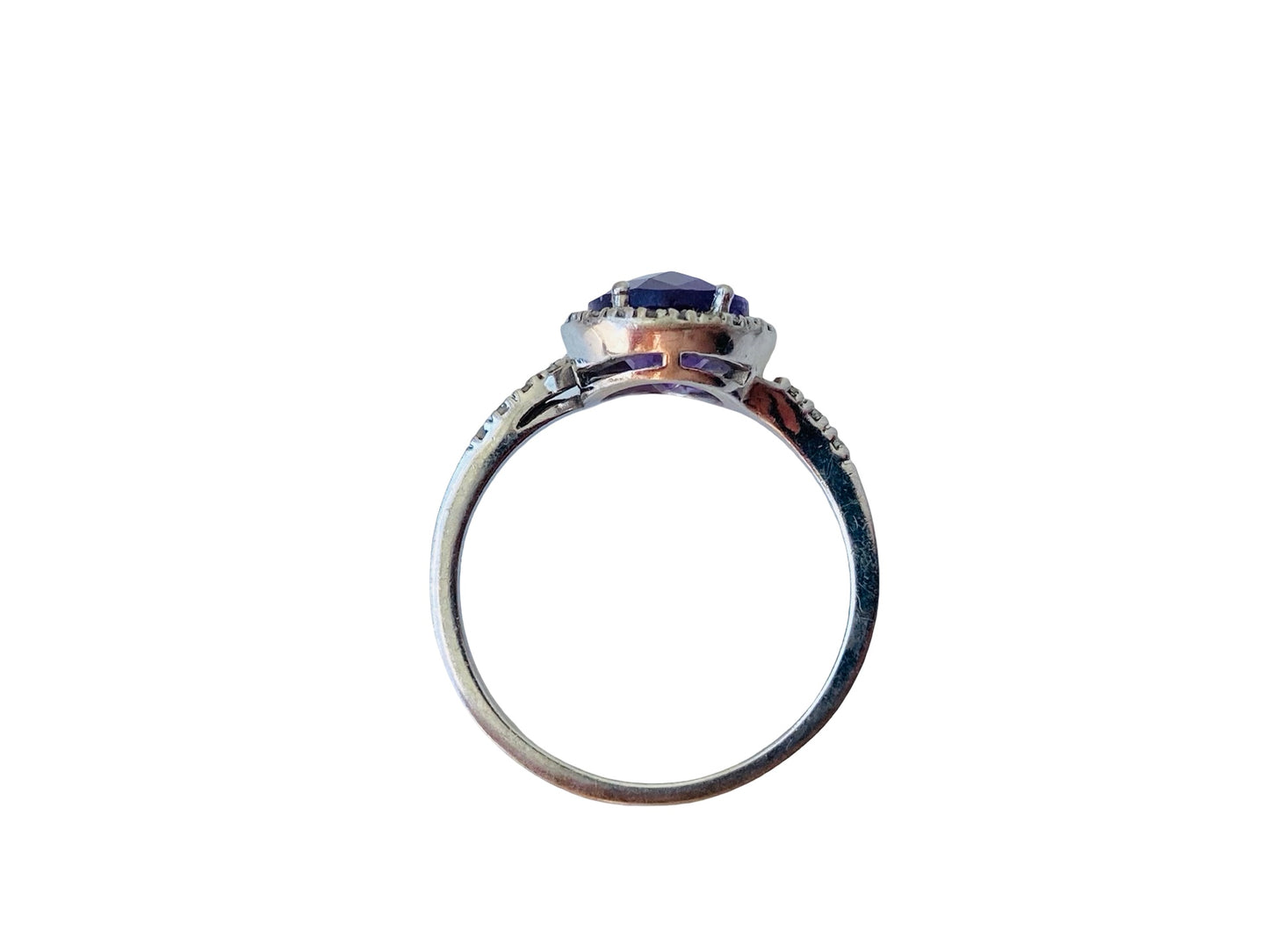 9ct Gold Amethyst & Diamond Ring