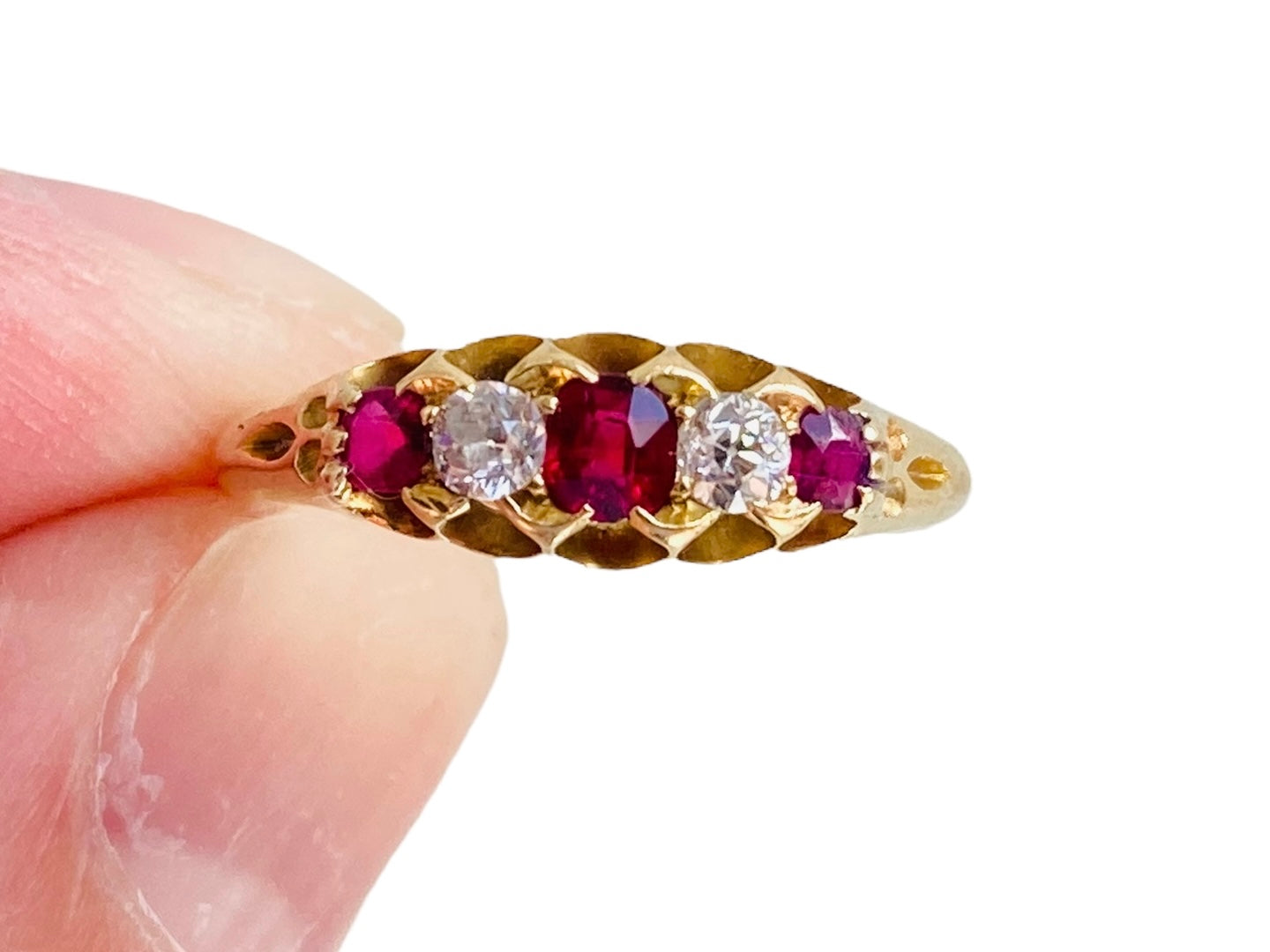 Antique 18ct Gold Ruby & Diamond Ring
