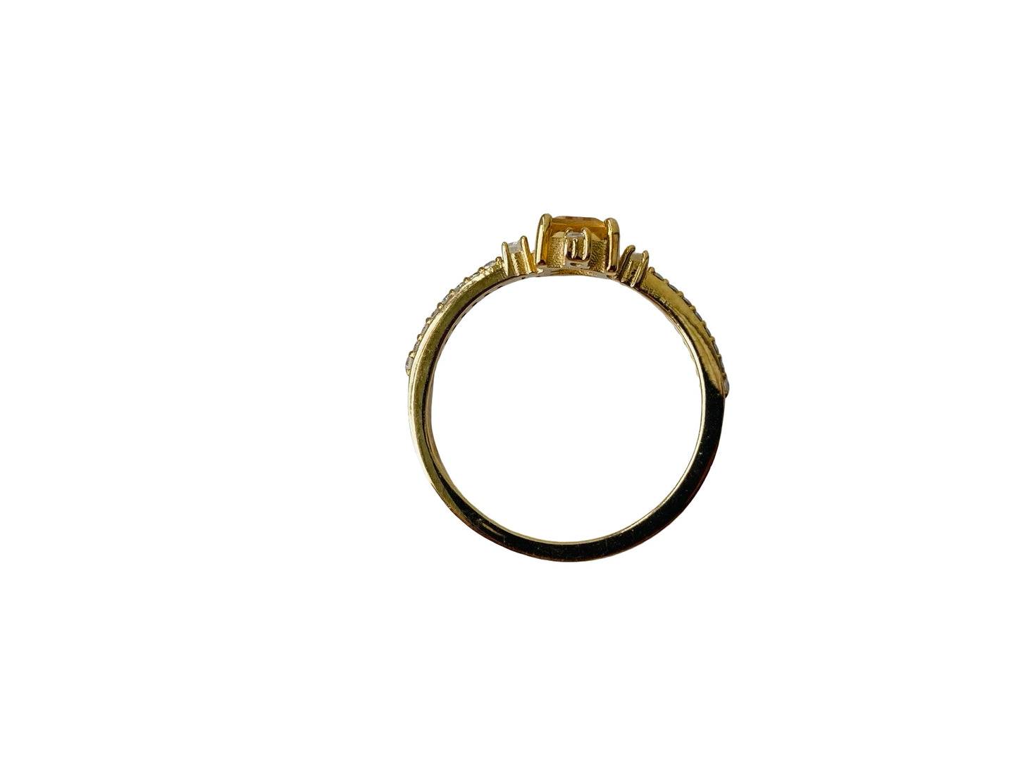 9ct Gold Citrine & Diamond Ring