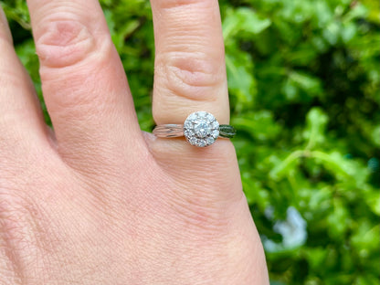 9ct Gold Diamond Halo Ring