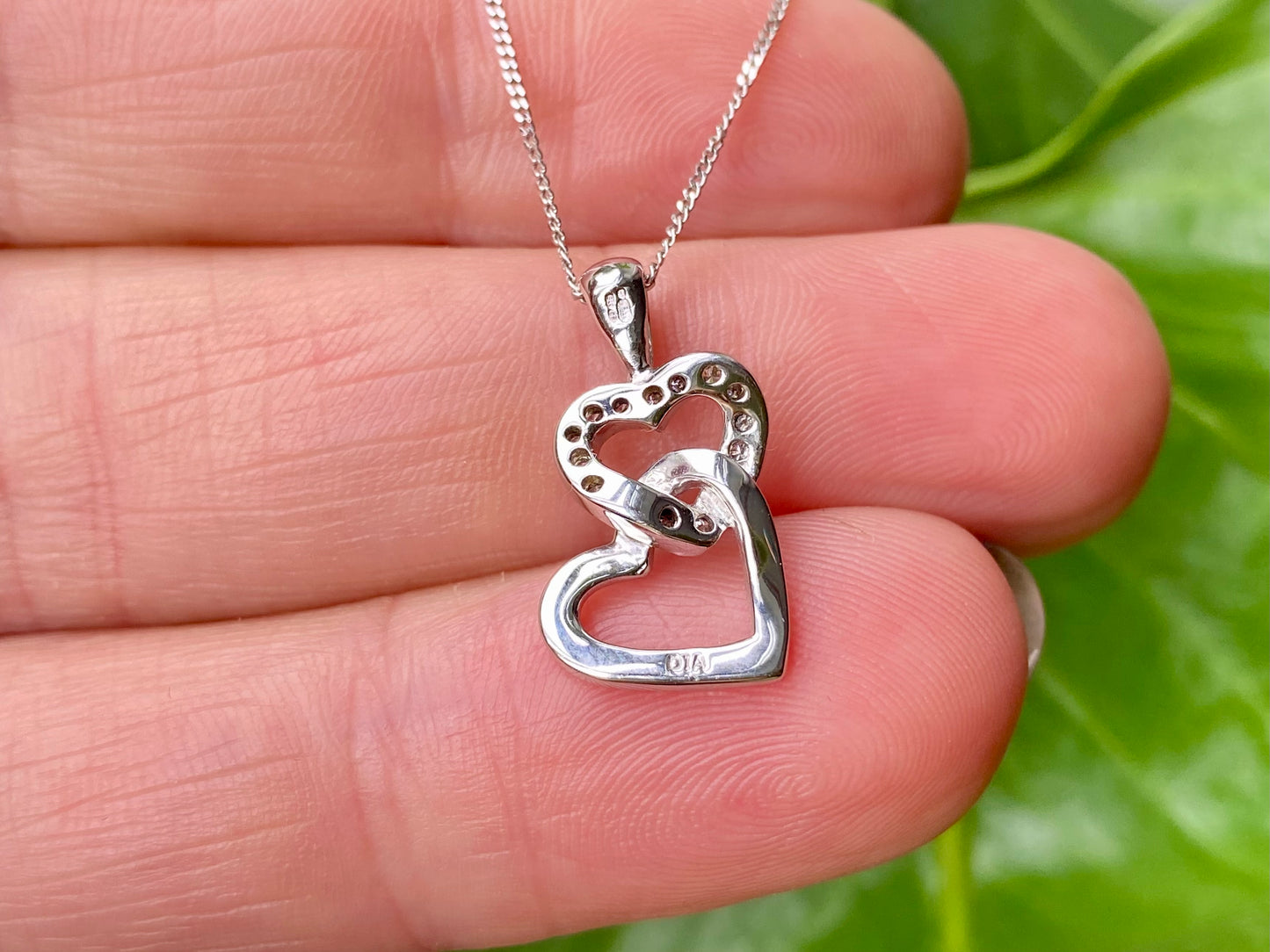 9ct Gold Diamond Heart Pendant With Necklace