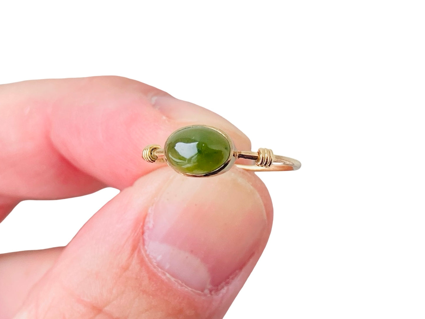 Vintage 9ct Gold Jade Ring