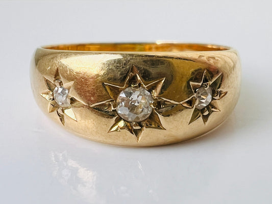 Antique 18ct Gold Three-Stone Diamond Ring