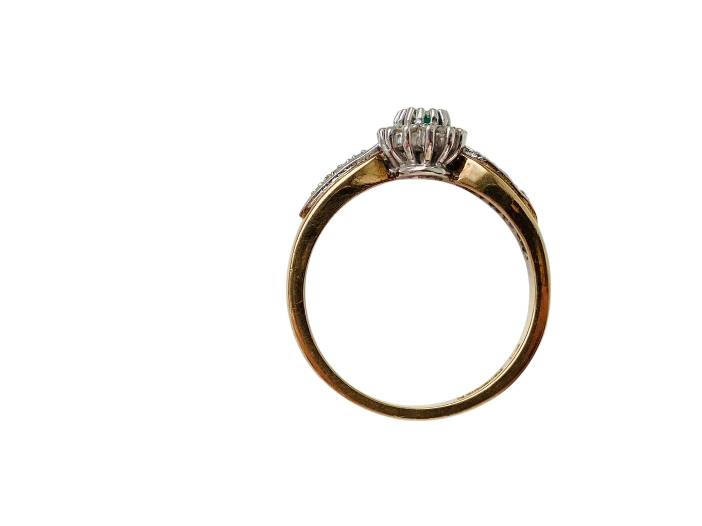 9ct Gold Emerald & Diamond Ring