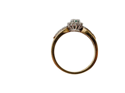 9ct Gold Emerald & Diamond Ring