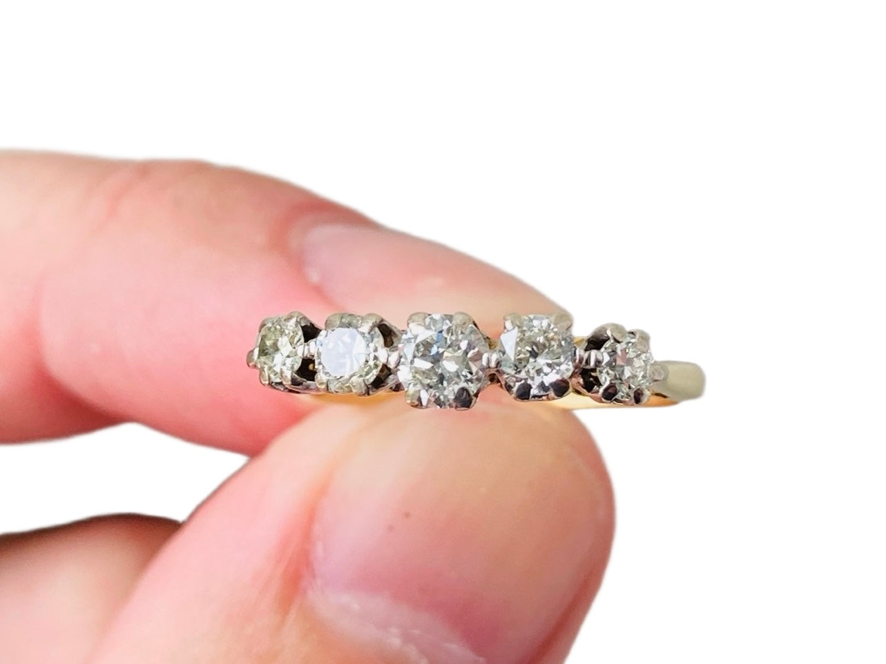 Vintage 18ct Gold Five-Stone Diamond Ring