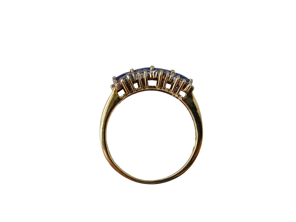 9ct Gold Tanzanite & Diamond Ring