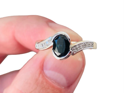9ct Gold Sapphire & Diamond Ring