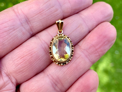 Vintage 9ct Gold Citrine Pendant