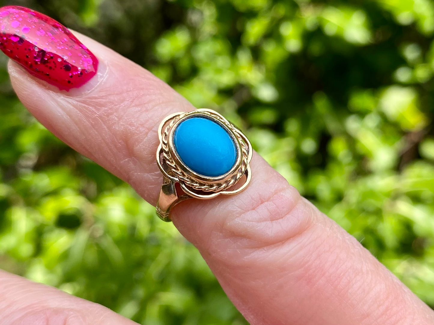 Vintage 9ct Gold Turquoise Ring