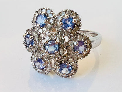 9ct Gold Tanzanite & Diamond Ring