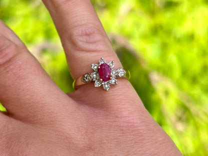 9ct Gold Ruby & Diamond Ring