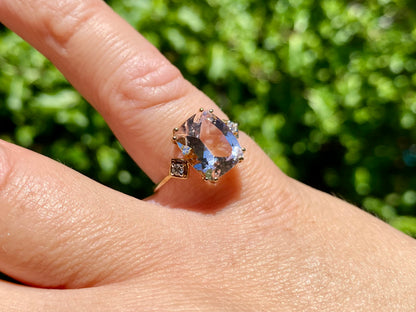 9ct Gold Morganite & Zircon Ring