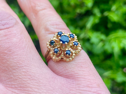 Vintage 9ct Gold Sapphire Ring