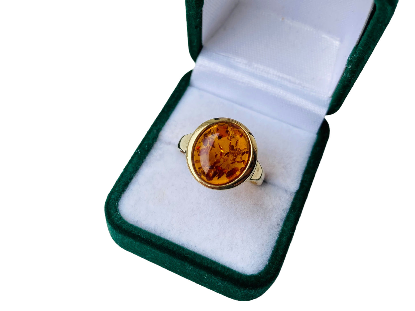 9ct Gold Amber Ring