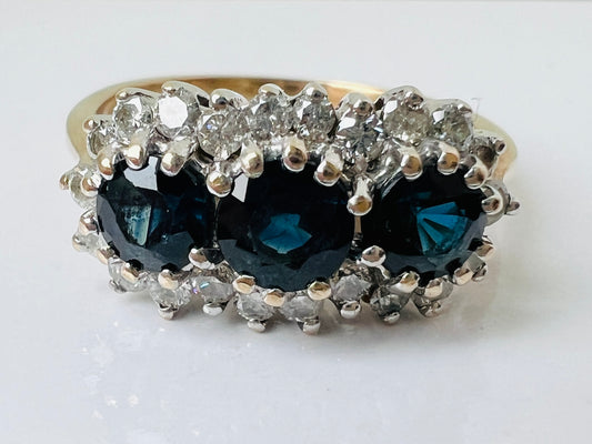 9ct Gold Sapphire & Diamond Ring