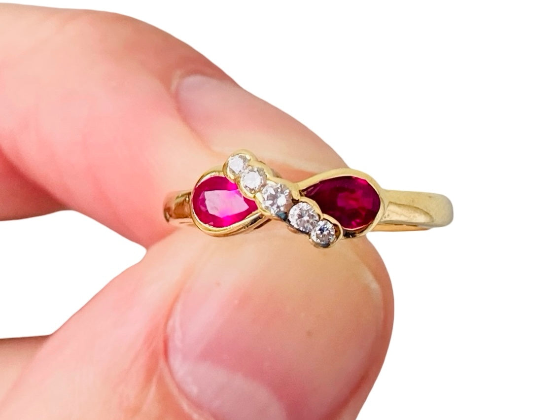 18ct Gold Ruby & Diamond Ring