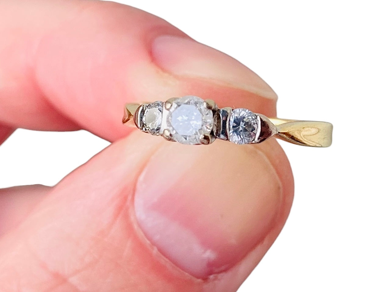 18ct Gold Three-Stone 0.50ct Diamond Ring