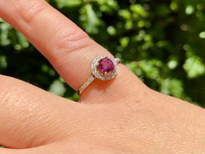 9ct Gold Pink Sapphire & Diamond Ring