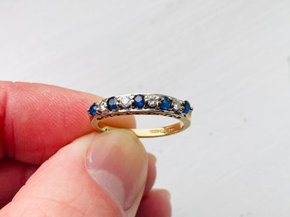 9ct Gold Sapphire & Diamond Ring