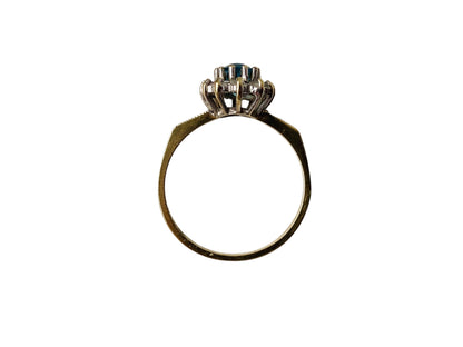 Vintage 9ct Gold Topaz & Diamond Ring
