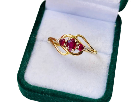 9ct Gold Ruby & Diamond Ring