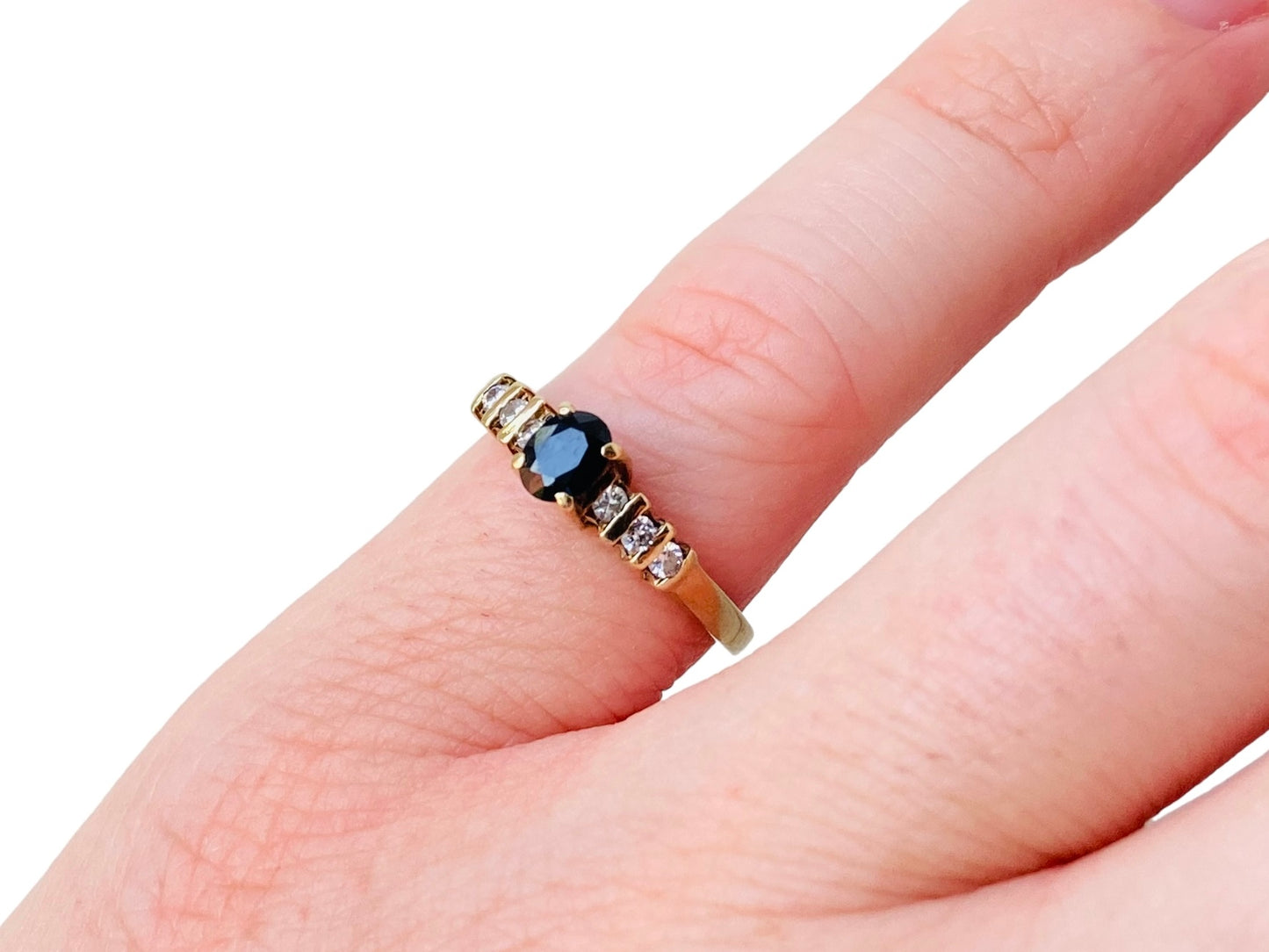 Vintage 9ct Gold Sapphire & Diamond Ring