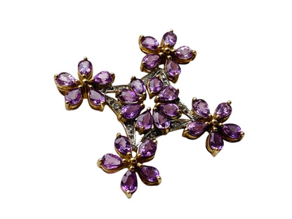 9ct Gold Amethyst & Diamond Pendant