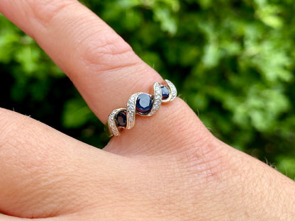 9ct Gold Sapphire & Diamond Ring