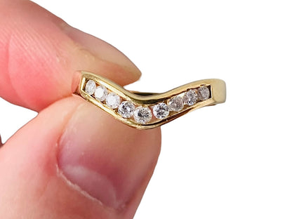 18ct Gold Diamond Wishbone/Chevron Ring