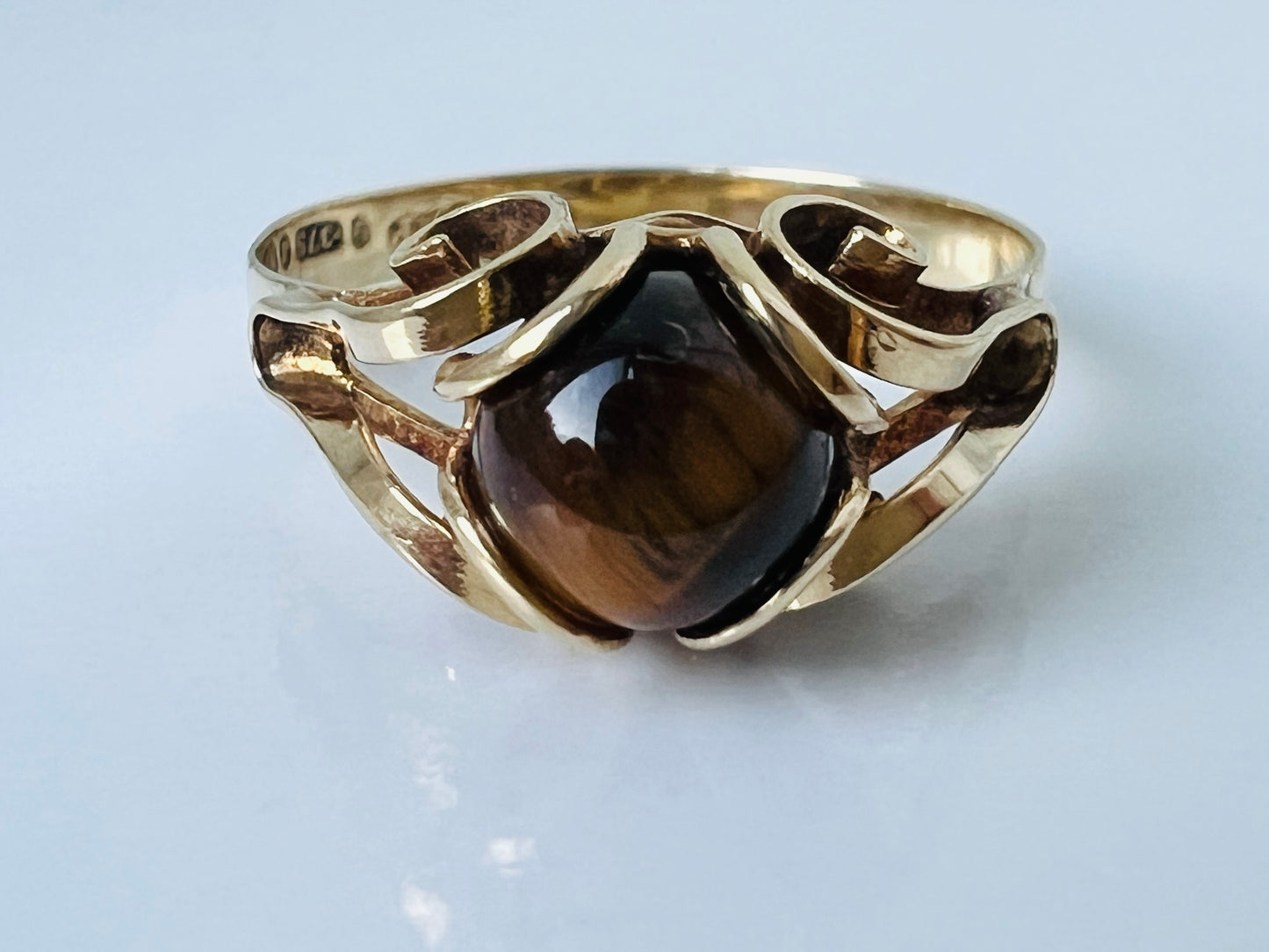 Vintage 9ct Gold Tigers Eye Ring