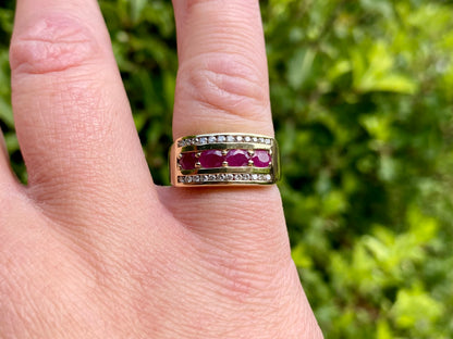 9ct Gold Ruby & Diamond Ring