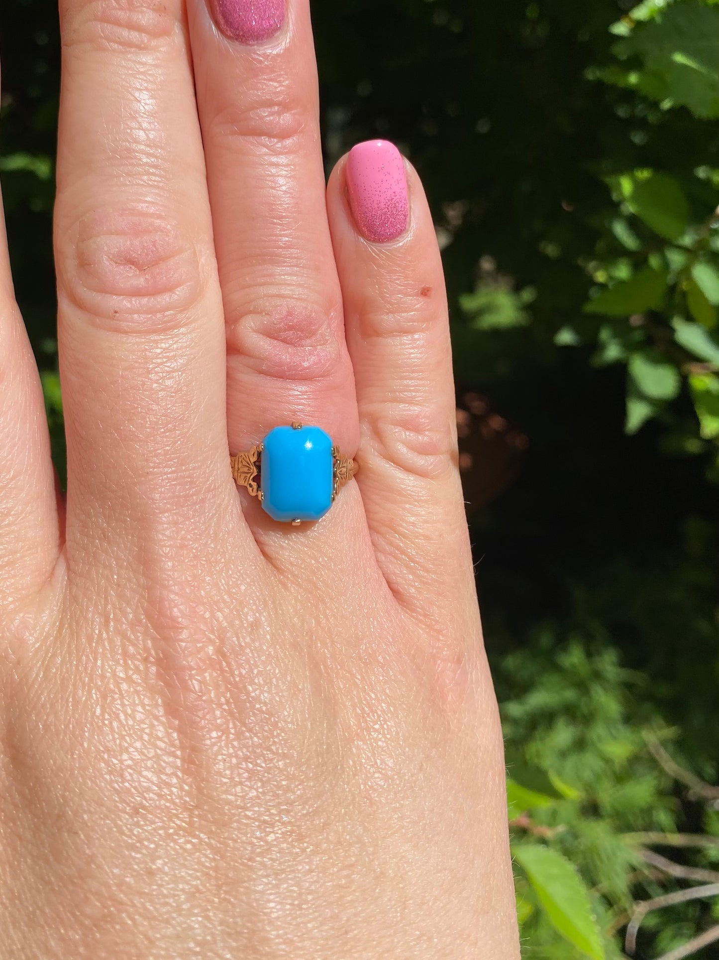 Vintage 9ct Gold Turquoise Ring