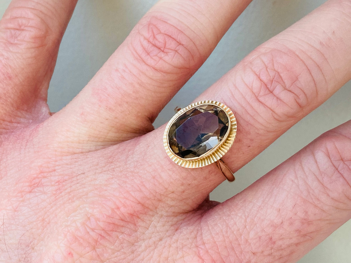 9ct Gold Smoky Quartz Ring