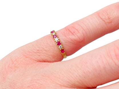 Vintage 18ct Gold Ruby & Diamond Ring