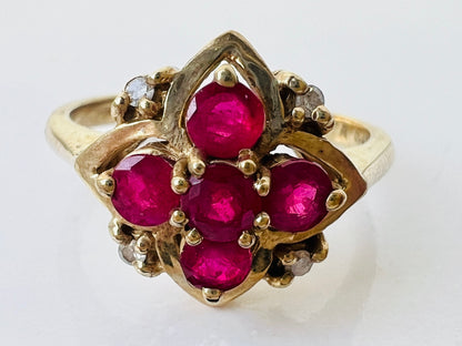 9ct Gold Ruby & Diamond Ring
