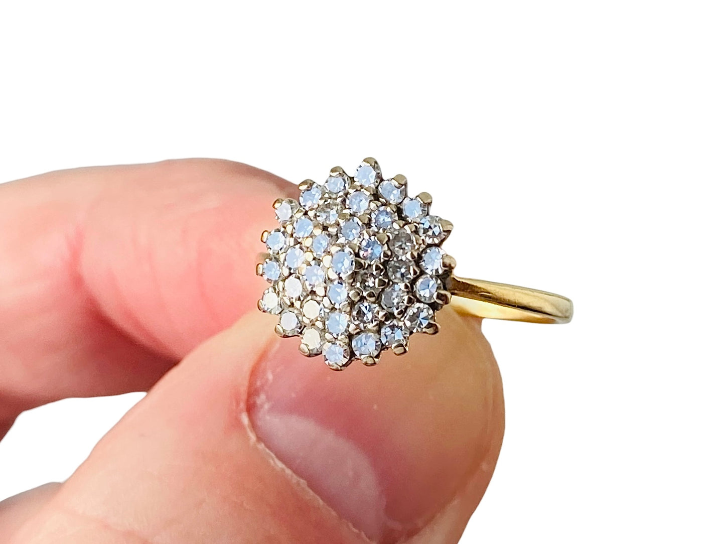 Vintage 18ct Gold Diamond Cluster Ring